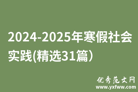 2024-2025年寒假社会实践(精选31篇）