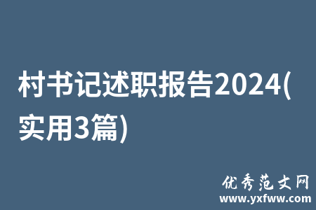 村书记述职报告2024(实用3篇)