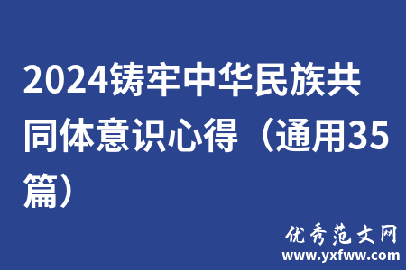 2024铸牢中华民族共同体意识心得（通用35篇）