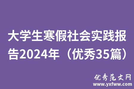 大学生寒假社会实践报告2024年（优秀35篇）