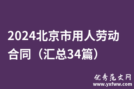 2024北京市用人劳动合同（汇总34篇）