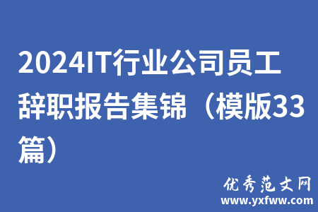 2024IT行业公司员工辞职报告集锦（模版33篇）