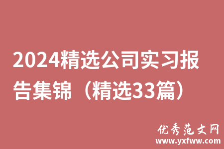 2024精选公司实习报告集锦（精选33篇）